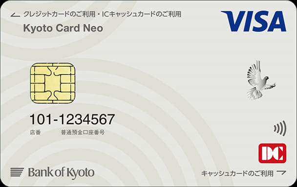 京都カードネオ（クレジットカード機能付きICキャッシュカード）のイメージ