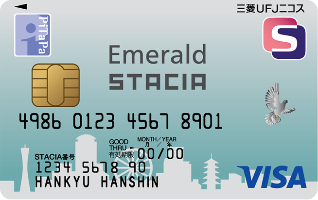 エメラルドSTACIA PiTaPa Visaカードのイメージ